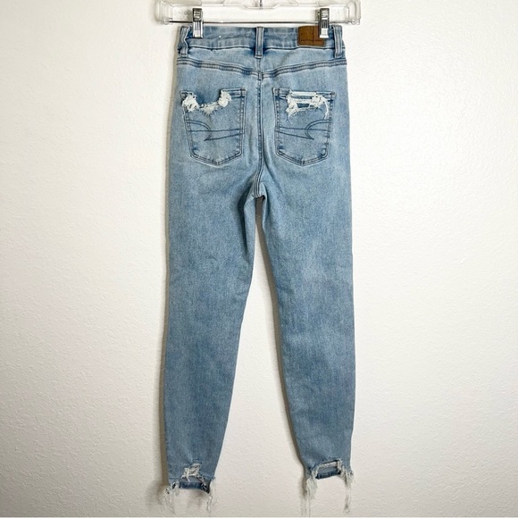 American Eagle Jeans Women 00 R Curvy Hi Rise Jegging light distressed b22 - Picture 4 of 10